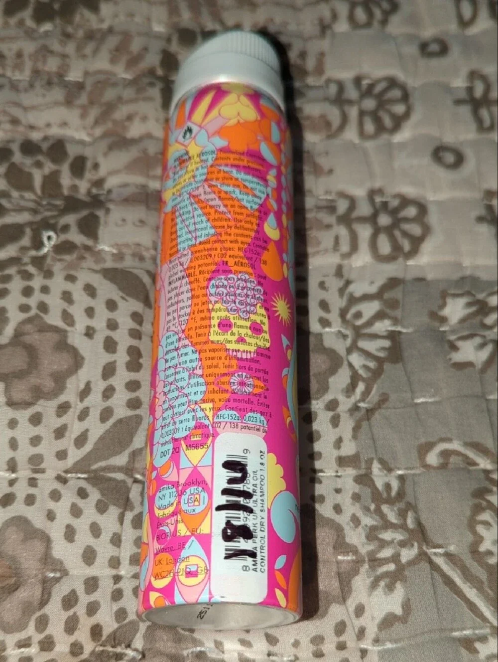 amika Perk Up Ultra Dry Shampoo - Pink, Orange & White Floral Can